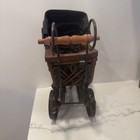 Vintage Antique Victorian Baby Pram Stroller Carriage Buggy Metal   Bentwood