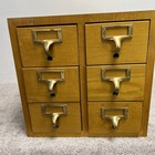 Gaylord Antique 6 Drawer Oak Index File Cabinet 17x13 3x13 3 Syracuse Ny