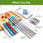 Reusable Metal Straws 4 Pack Collapsible Eco Friendly Travel Essentials