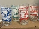 Vintage 1950s Hazel-atlas Souvenir State Song Glasses Mcm 
