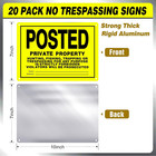 20 Pcs 10 x7  Posted Signs No Trespassing No Hunting Signs Private Property