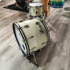 Used Vintage Rogers Holiday 3pc Drum Set White Marine Pearl - Good