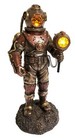 Steampunk Skeleton Diver In Diving Bell Helmet Suit Statue Led Table Night Light