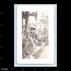 Old Vintage Photo Men Women Street Scene Crowd Bicycle Antique Photograph