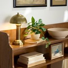 11 5  Fluted Metal Rechargeable Library Table Lamp Brass  includes Led