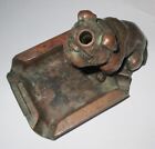 Vintage Ronson Amw Bulldog Dog Striker Lighter With Ashtray