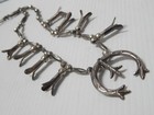 Vintage Navajo Indian  all Sterling Silver Squash Blossom Naja Necklace