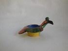 Hand Painted Ardmore Studio South Africa Pottery Exotic Bird Salt Cellar Bowl
