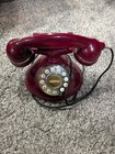 Vintage Grand Phone Rotary Retro Art Deco Style Red Push Button Corded Telephone