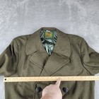 Vintage Us Marine Long Wool Trench Coat Overcoat Military Serge Green 40l Usmc 