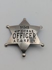 Atchison Topeka   Santa Fe Railway Special Officer Railroad Police Badge Wilcox