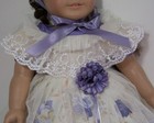 Lavender Cream Colonial Dress   Bonnet Doll Clothes For 18 American Girl  debs 