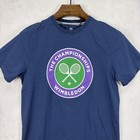 Wimbledon Shirt Mens Medium Blue Tennis Championships Racket Sports Crew Neck