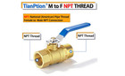 3 4 Inch Brass Ball Valve With Male To Female Npt Threaded Full Port   Long Hand