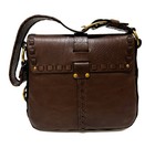 Rare Coach Thompson Legacy Mahogany Brown Flap Leather Julia Handbag Purse 11376