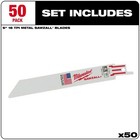 Milwaukee 48-01-6184 6  X 18tpi Bi-metal Super Sawzall Blade 50-pack