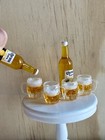 6 Pcs Set 1 6 Scale Beer Mug 4 Mugs And 2 Beer Bottles Set Miniature Dollhouse