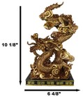 Feng Shui Chinese Imperial Nine Dragons Golden Dragon King Decorative Statue