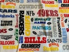19    X 60    Vtg Licensed 1997 Nfl Football Fabric Team Names Logos Super Bowl