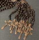 X10 New Saint Benedict Cross Wooden Rosary   Beads W  Crucifix   St Medal Lot