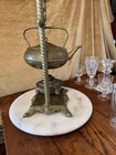 Antique B h Bradley Hubbard Brass Teapot With Ornate Stand  And Warmer 16tx8x6  