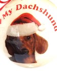 I Love My Dachshund Dog Christmas Tree 2 Sided Ball Ornament Vtg  Cute 