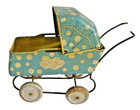 Antique 1930s Wyandotte Tin Baby Carriage Doll Pram Litho Toy Usa Pre-war