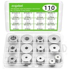 108pcs 304 Stainless Steel Flat Washers  Fender Washers Assortment Kit 12 Sizes