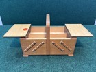 Vintage  Strommen Bruk Hamar Cantilever Wood Sewing Box Made In Norway Free Ship