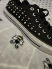 Converse All Star Low Top Black Canvas Studded Lace-up Sneakers Us 8 5