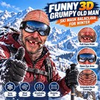 Funny 3d Grumpy Old Man Ski Mask Balaclava For Winter  Choose Style
