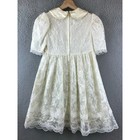 Vintage Girls Gunne Sax Blush Pink Lace Dress 1970 1980 Usa Made Size 7
