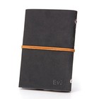 7 Inches Vintage Pu Leather Cover Loose Leaf Blank Notebook 7 Inches Black