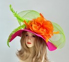 Kentucky Derby Hat Church Tea Party Hat Wedding Hat With Wide Brim