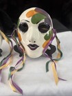 Vintage 1980s Set Of 2 Ceramic Masquerade Masks Mardi Gras Mask Decorations