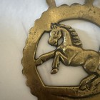 Vintage Brass Rearing Horse Bridle Saddle Medallion 3 