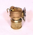 Antique Justrite  streamlined  Brass Carbide Miners Lamp nice Condition 
