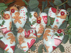 Christmas Decor 10 Gingerbread Theme Hearts Ornaments Farmhouse Wreath Accents