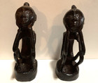 Pair Of Antique Bronze Statues Africa Or Timor African Art Primitive