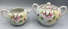 Antique Nippon Hand Painted Floral Gold Gilded Beaded Cream   Sugar Set