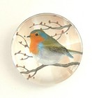 Giftcraft Glass Bird Magnet Robin 1 5 8  Diameter
