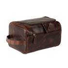 Buffalo Leather Toiletry Bag Brown Vintage Dopp Kit Travel Shaving Wash Bag