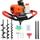 72cc Gas Powered Post Hole Digger W 2 Rods   3 Auger Drill Bits  3  5    8  