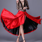 Performance Dancing Clothing Women Red Black Hook Loop Spanish Flamenco Skirt 