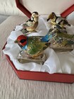 Hans Turnwald Birds Silverplate And Enamel Napkin Rings In Original Box