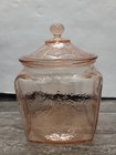 Vintage Selenium Madrid Pink Cookie Jar   Lid Depression Glass Rare Read 