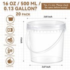 20 Pack 16 Oz  500 Ml Clear Plastic Bucket With Handle And Lids Food Storage    