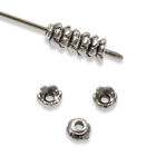 20 Silver Scalloped 4mm Bead Caps  Premium Tierracast Findings