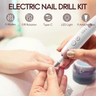 Cordless Electric Nail Drill Kit Professional Manicure Pedicure Set 5 Speeds