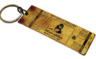 Vtg 1987 Les Miserables Keychain Broadway Ticket Gold Metal Heavy 6  Date Patina